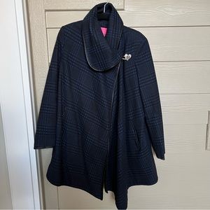Betsey Johnson Black & Blue Women’s Coat Size 12
